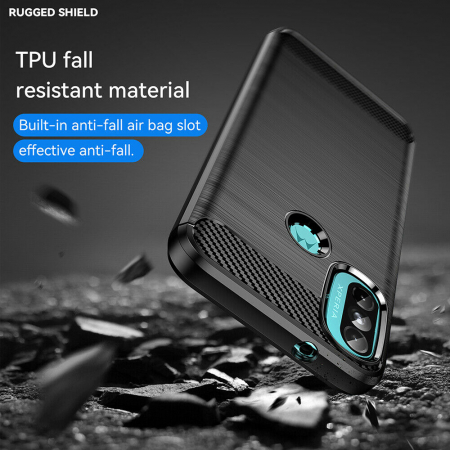 Husa Carbon Silicone pentru Motorola Moto E20 / E40, Negru [2]