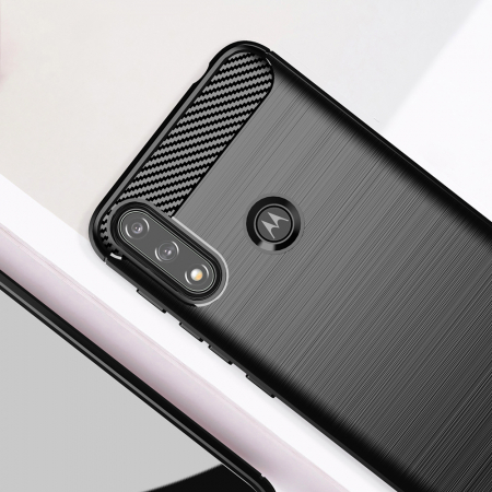 Husa Carbon Silicone pentru Motorola Moto E7 Power / E7i Power, Negru [5]