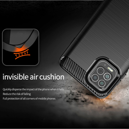 Husa Carbon Silicone pentru Motorola Moto G100, Negru [2]