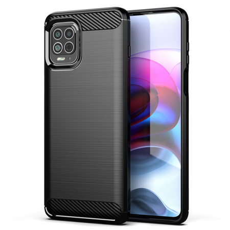 Motorola - Husa Carbon Silicone pentru Motorola Moto G100, Negru