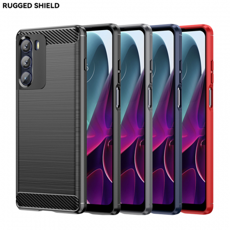 Husa Carbon Silicone pentru Motorola Moto G200 5G, Negru [3]