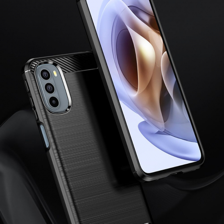 Husa Carbon Silicone pentru Motorola Moto G31 / G41, Negru [4]