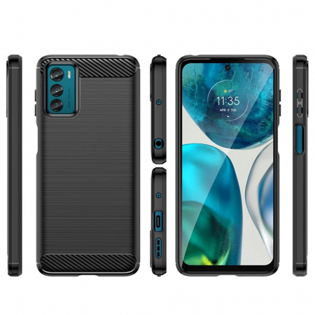 Husa Carbon Silicone pentru Motorola Moto G42, Negru [2]