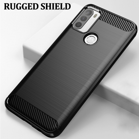 Husa Carbon Silicone pentru Motorola Moto G50, Negru [3]