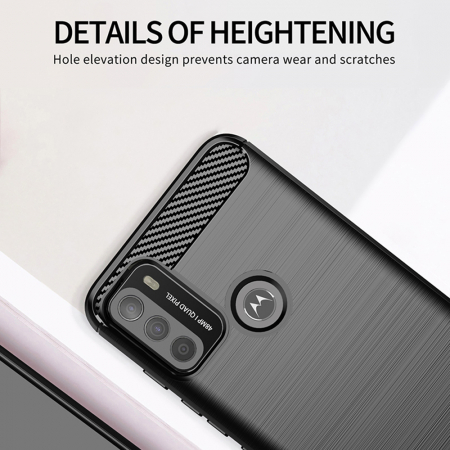 Husa Carbon Silicone pentru Motorola Moto G50, Negru [6]