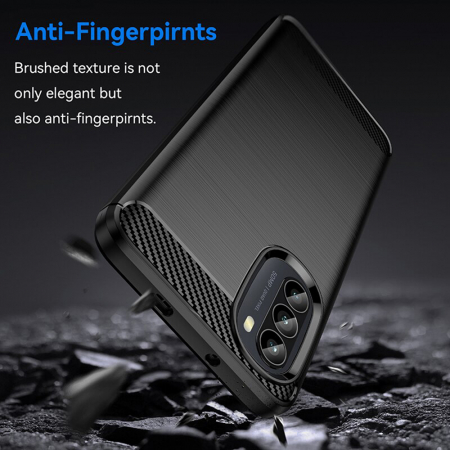 Husa Carbon Silicone pentru Motorola Moto G52, Negru [4]