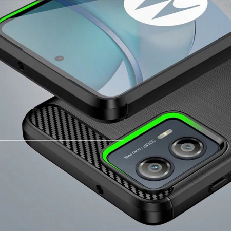 Husa Carbon Silicone pentru Motorola Moto G73, Negru [3]