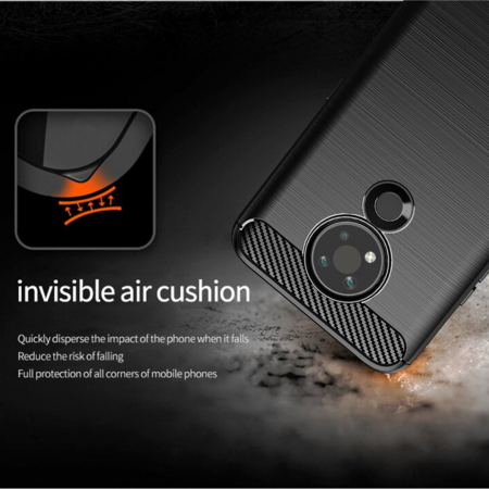 Husa Carbon Silicone pentru Nokia 3.4, Negru [2]