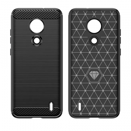 Husa Carbon Silicone pentru Nokia C21, Negru [1]