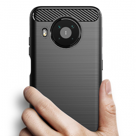 Husa Carbon Silicone pentru Nokia X10 / X20, Negru [1]