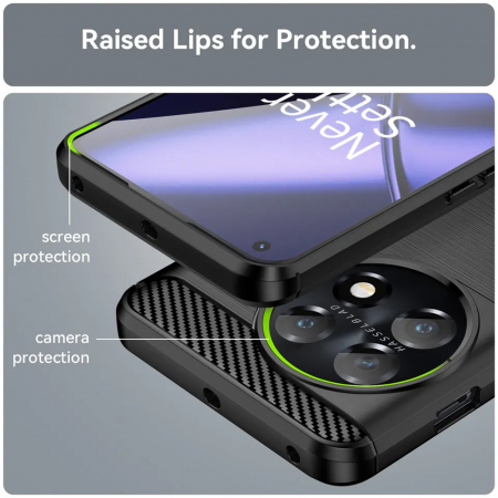 Husa Carbon Silicone pentru OnePlus 11, Negru [6]