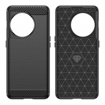 Husa Carbon Silicone pentru OnePlus 11, Negru [1]