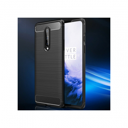 Husa Carbon Silicone pentru OnePlus 8, Negru [11]