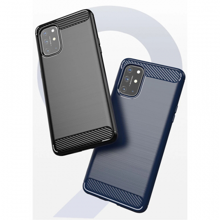 Husa Carbon Silicone pentru OnePlus 8T, Negru [4]