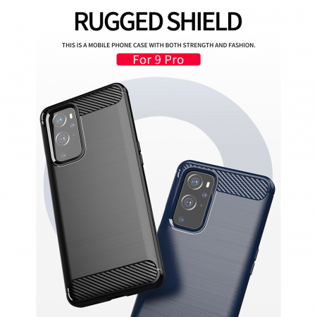 Husa Carbon Silicone pentru OnePlus 9 Pro, Negru [3]