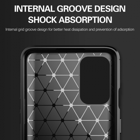 Husa Carbon Silicone pentru OnePlus 9R, Negru [5]