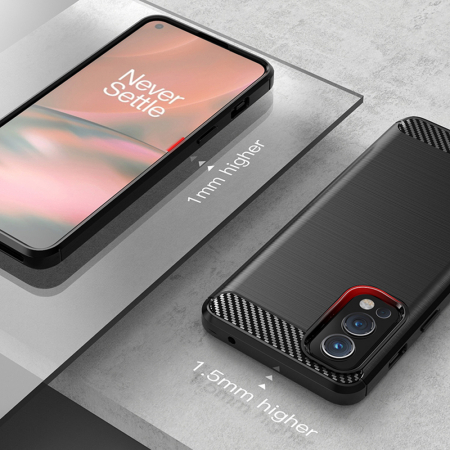 Husa Carbon Silicone pentru OnePlus Nord 2 5G, Negru [6]
