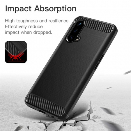 Husa Carbon Silicone pentru OnePlus Nord CE 5G, Negru [3]