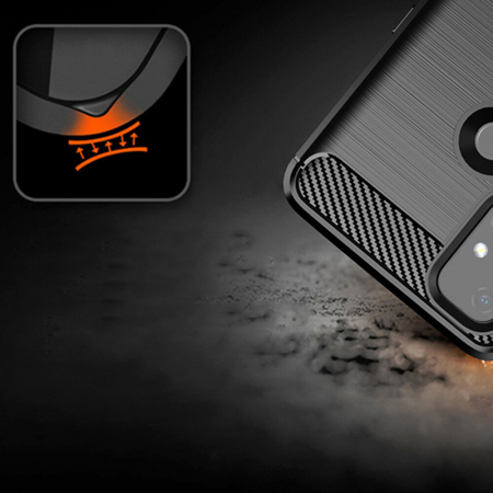 Husa Carbon Silicone pentru OnePlus Nord N100, Negru [2]