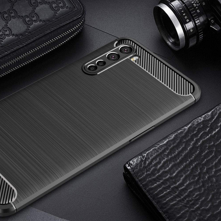 Husa Carbon Silicone pentru OnePlus Nord, Negru [8]