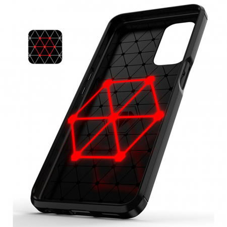 Husa Carbon Silicone pentru OPPO A54 5G / A74 5G, Negru [2]