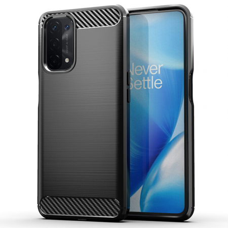 Oppo A74 5G - Husa Carbon Silicone pentru OPPO A54 5G / A74 5G, Negru