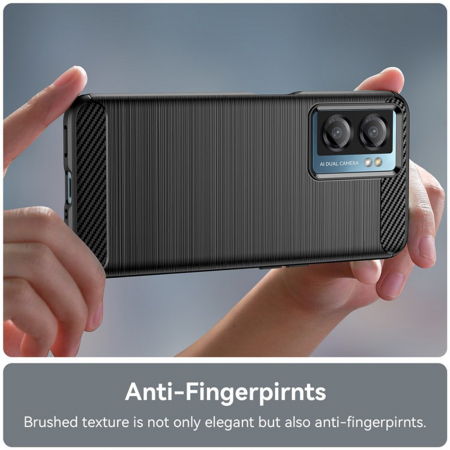 Husa Carbon Silicone pentru OPPO A77, Negru [2]