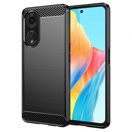 Oppo - Husa Carbon Silicone pentru OPPO A98, Negru