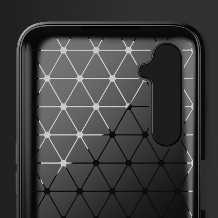 Husa Carbon Silicone pentru Realme 6 / 6S, Negru [2]