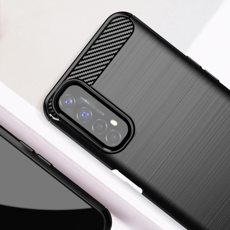 Husa Carbon Silicone pentru Realme 7, Negru [3]