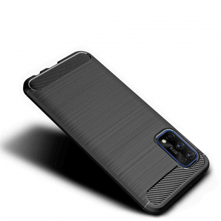 Husa Carbon Silicone pentru Realme 7 Pro, Negru [1]