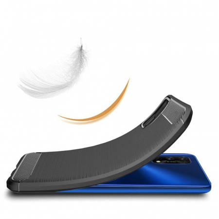 Husa Carbon Silicone pentru Realme 7 Pro, Negru [2]