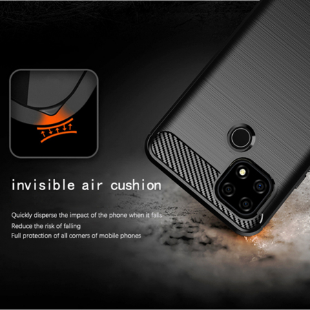 Husa Carbon Silicone pentru Realme C21, Negru [6]