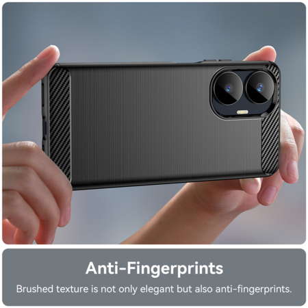 Husa Carbon Silicone pentru Realme C55, Negru [5]