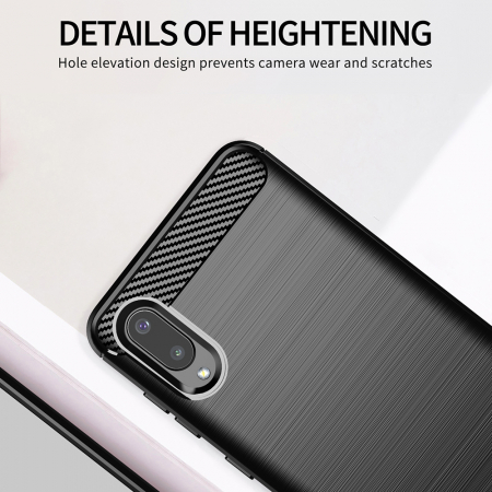 Husa Carbon Silicone pentru Samsung Galaxy A02, Negru [5]