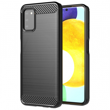 Galaxy A03s - Husa Carbon Silicone pentru Samsung Galaxy A03s, Negru