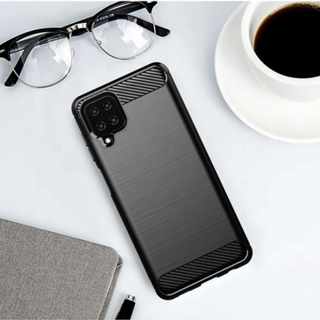 Husa Carbon Silicone pentru Samsung Galaxy A22 4G, Negru [5]