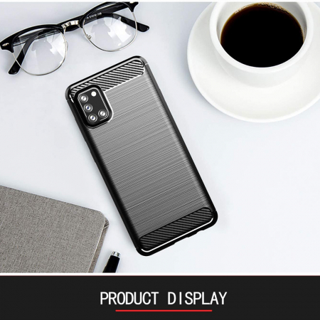 Husa Carbon Silicone pentru Samsung Galaxy A31, Negru [5]