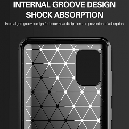 Husa Carbon Silicone pentru Samsung Galaxy A31, Negru [1]