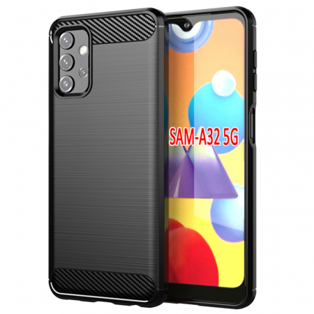 Galaxy A32 5G - Husa Carbon Silicone pentru Samsung Galaxy A32 5G, Negru