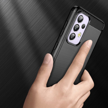 Husa Carbon Silicone pentru Samsung Galaxy A33 5G, Negru [4]