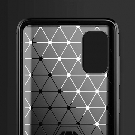 Husa Carbon Silicone pentru Samsung Galaxy A41, Negru [2]