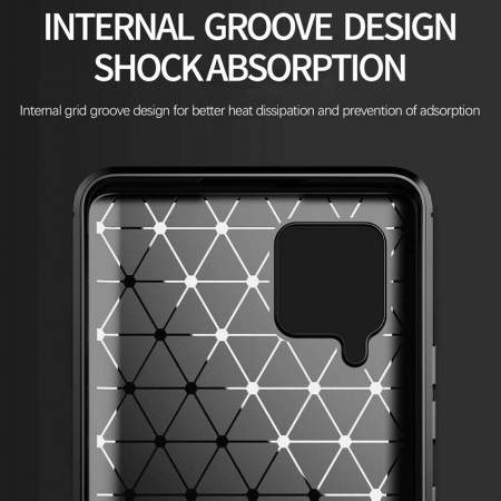 Husa Carbon Silicone pentru Samsung Galaxy A42 5G, Negru [2]