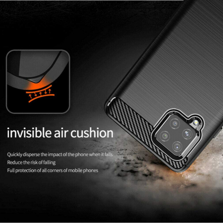 Husa Carbon Silicone pentru Samsung Galaxy A42 5G, Negru [5]