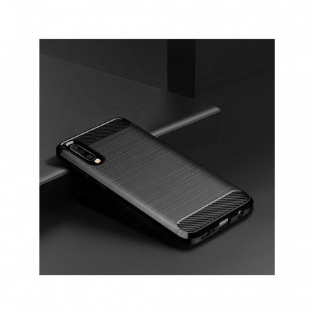 Husa Carbon Silicone pentru Samsung Galaxy A50, Negru [1]