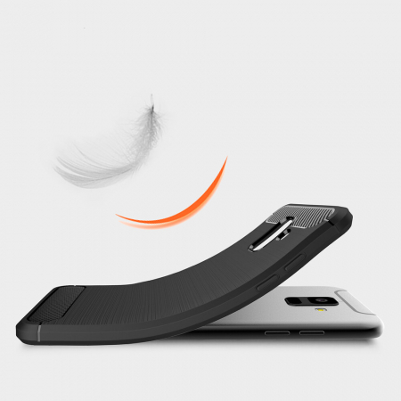 Husa Carbon Silicone pentru Samsung Galaxy A6 (2018), Negru [1]