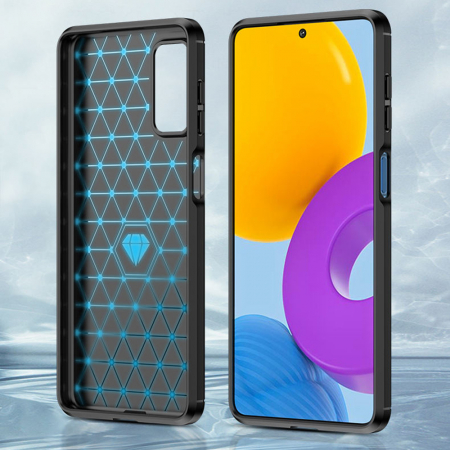 Husa Carbon Silicone pentru Samsung Galaxy M52 5G, Negru [1]