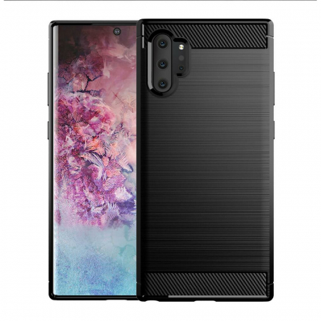 Husa Carbon Silicone pentru Samsung Galaxy Note 10 Plus, Negru [6]