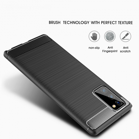 Husa Carbon Silicone pentru Samsung Galaxy Note 20, Negru [4]