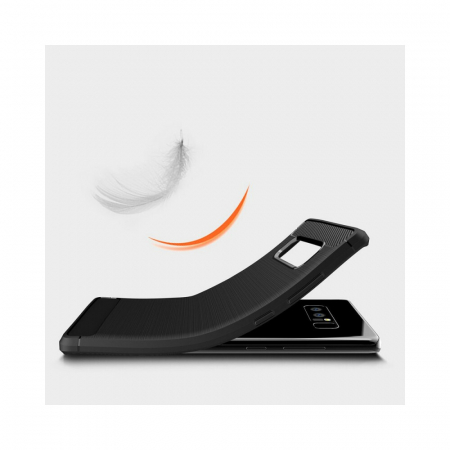 Husa Carbon Silicone pentru Samsung Galaxy Note 8, Negru [2]